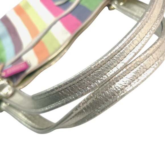 COACH 19021 Poppy Legacy Stripe Sequins  Tote & Wristlet - Picture 8 of 8